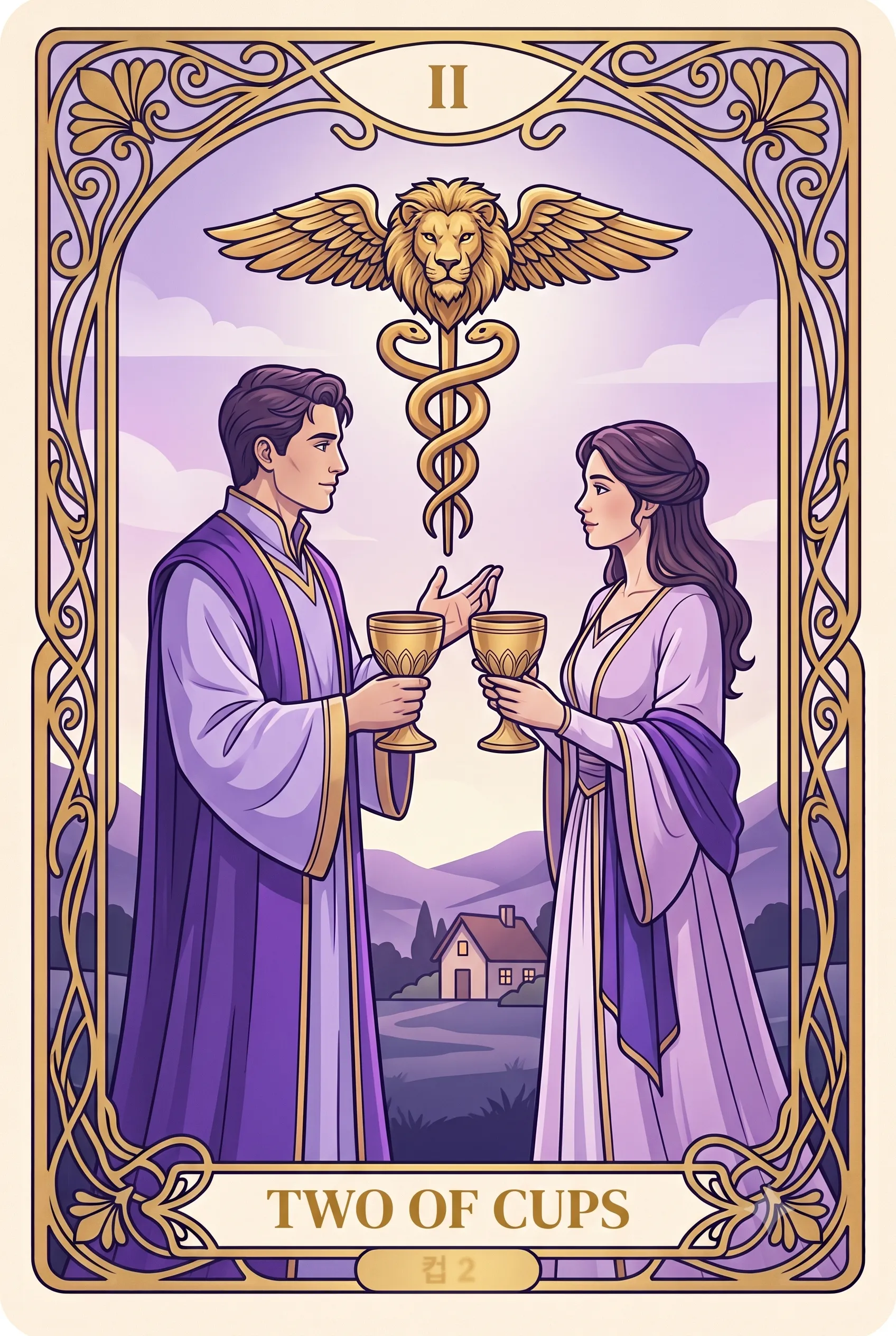 컵 2 (Two of Cups) 타로 카드