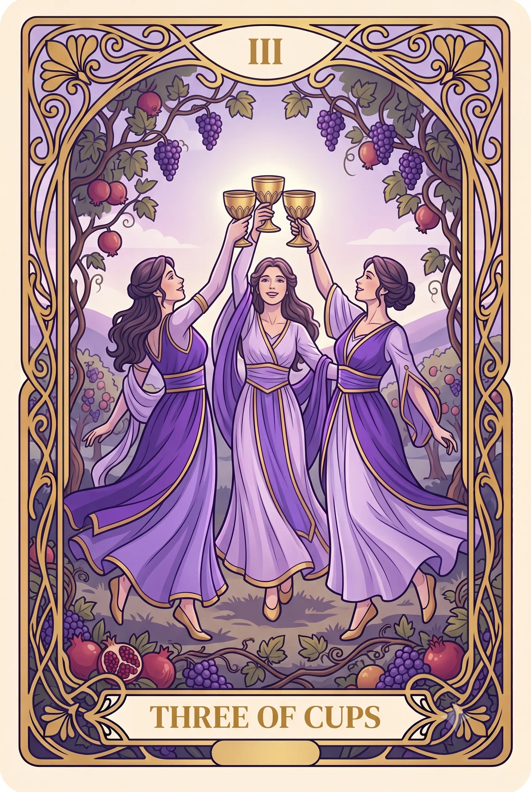 컵 3 (Three of Cups) 타로 카드