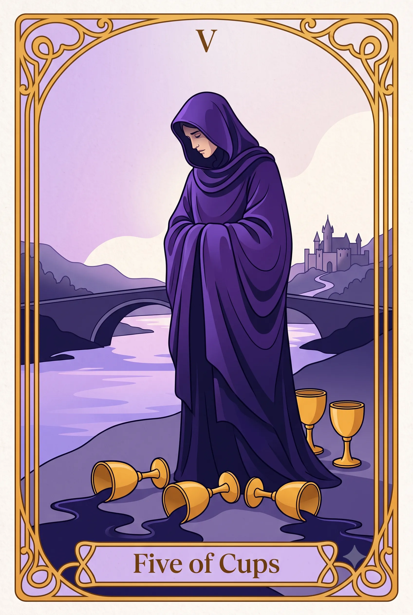 컵 5 (Five of Cups) 타로 카드