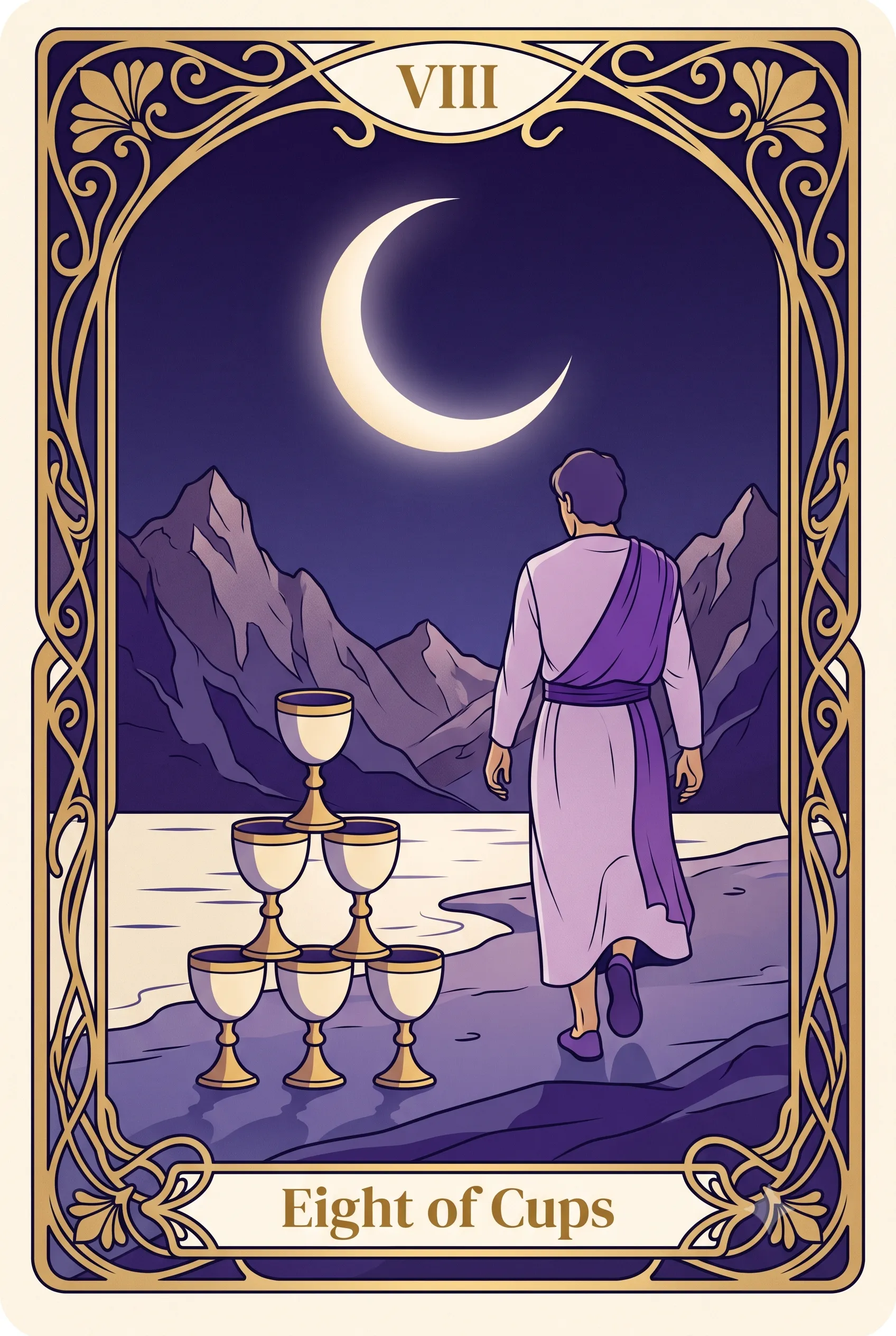 컵 8 (Eight of Cups) 타로 카드