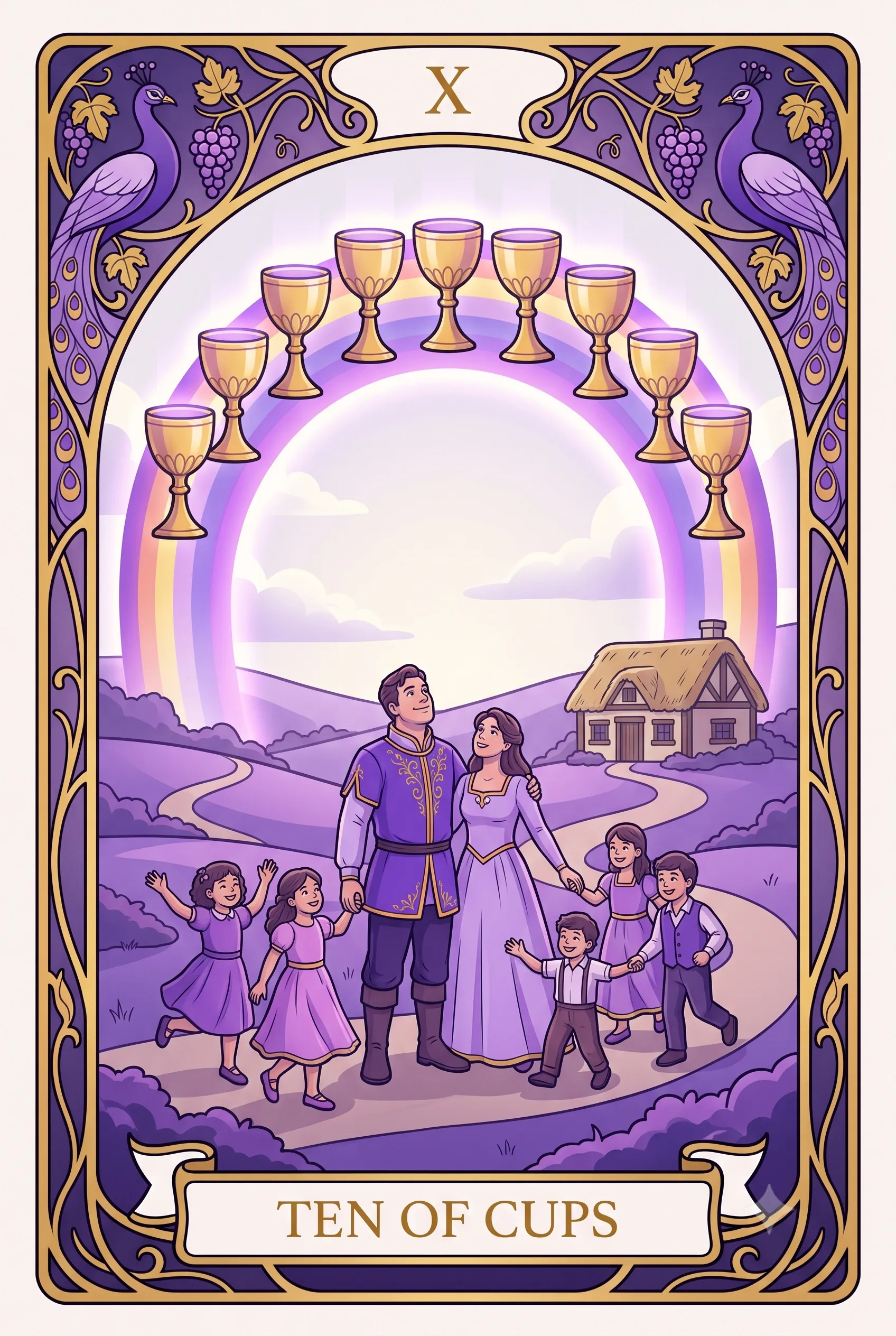 컵 10 (Ten of Cups) 타로 카드