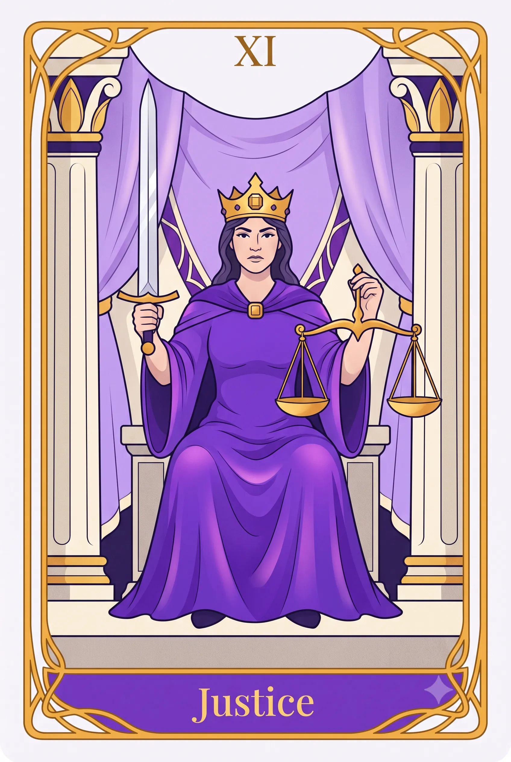 정의 (Justice) 타로 카드