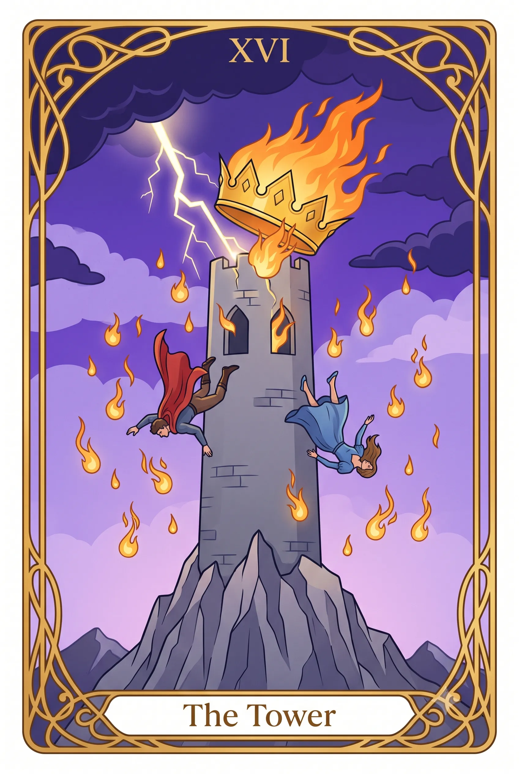 탑 (The Tower) 타로 카드