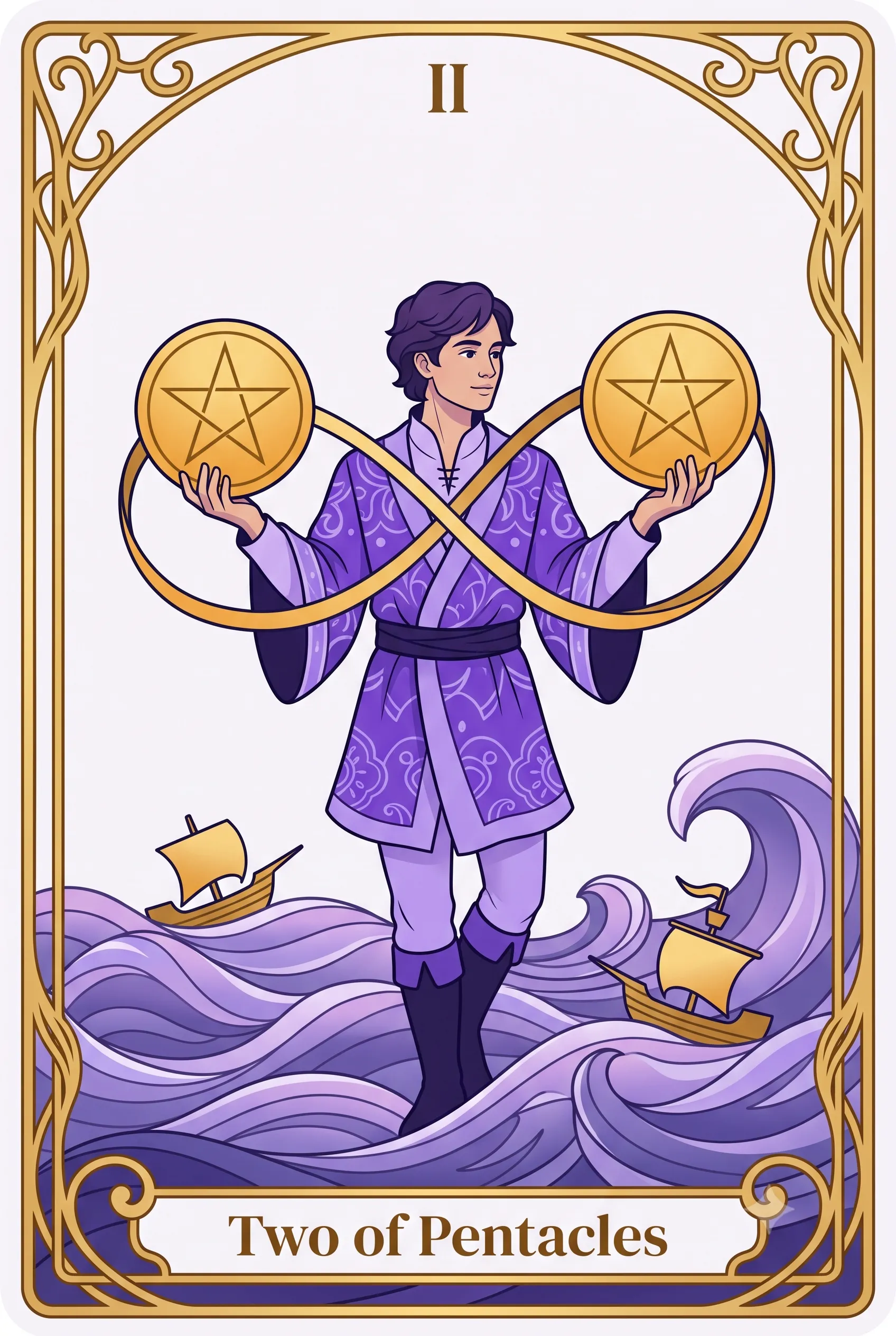 펜타클 2 (Two of Pentacles) 타로 카드