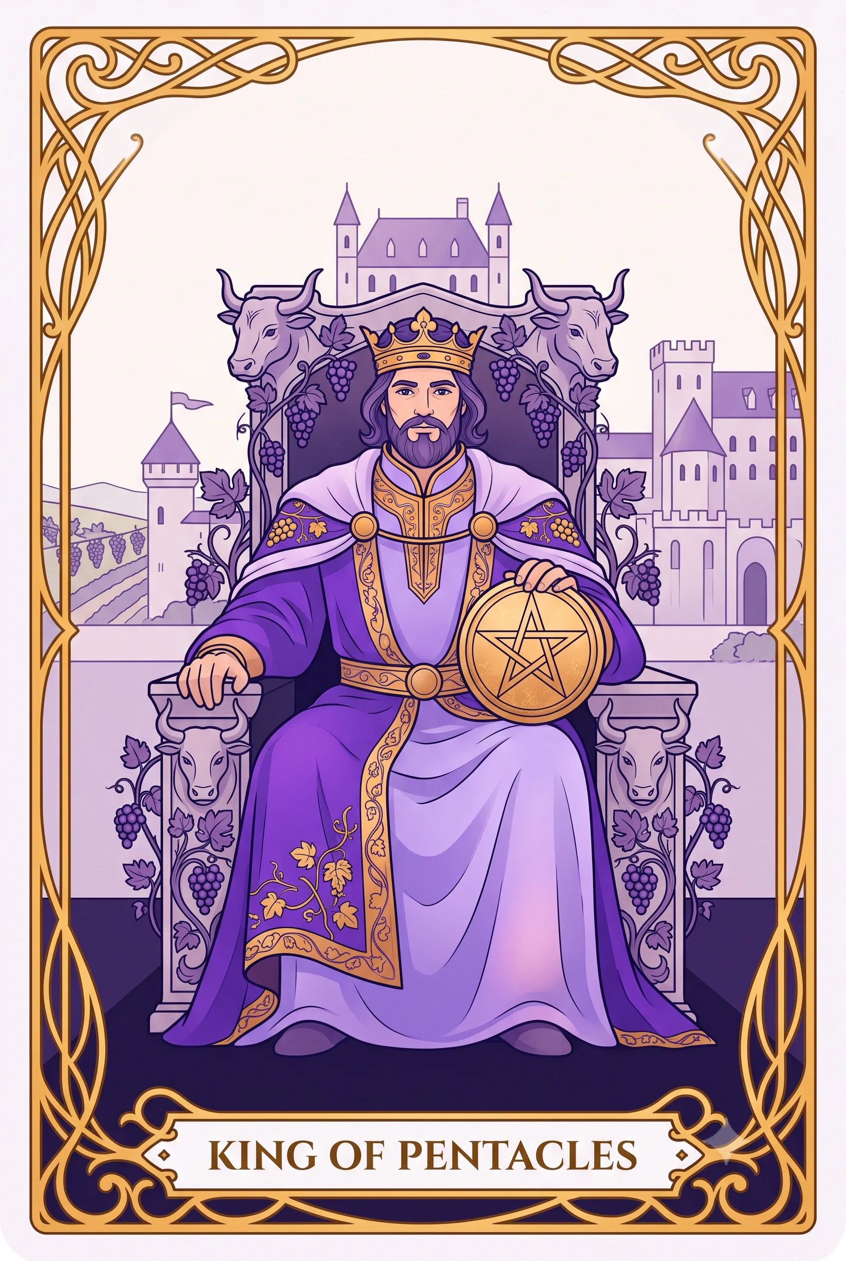 펜타클 왕 (King of Pentacles) 타로 카드