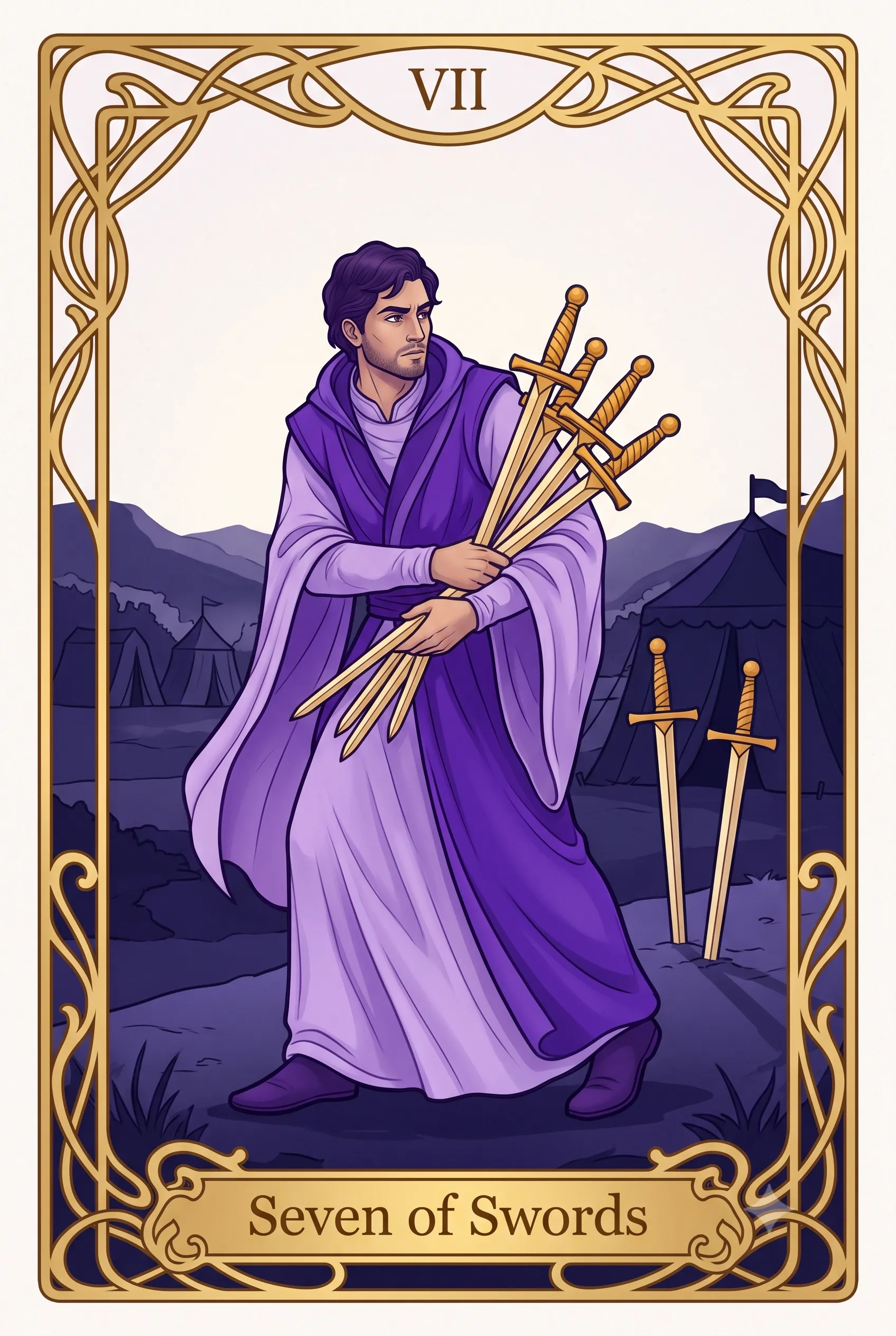 소드 7 (Seven of Swords) 타로 카드