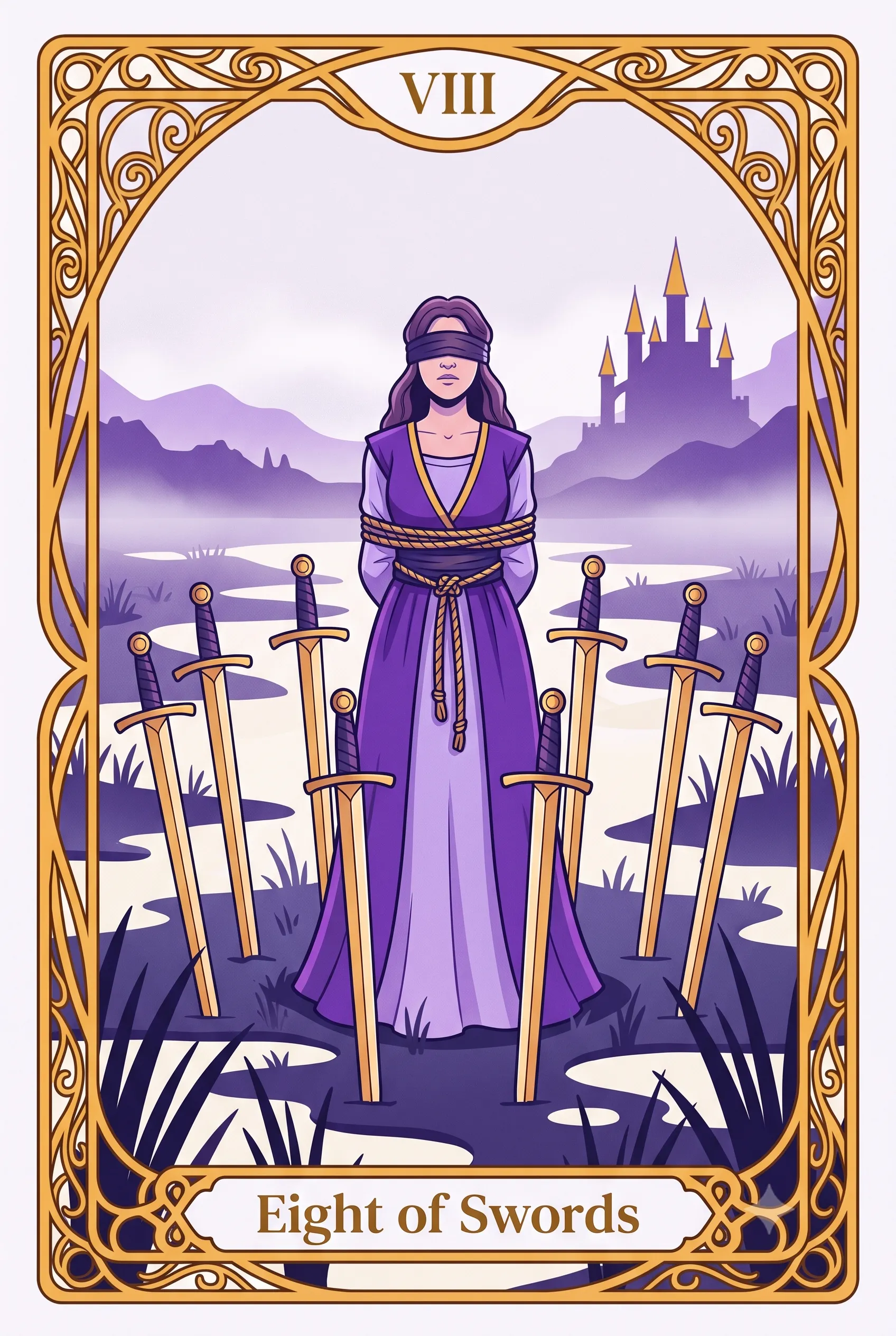 소드 8 (Eight of Swords) 타로 카드