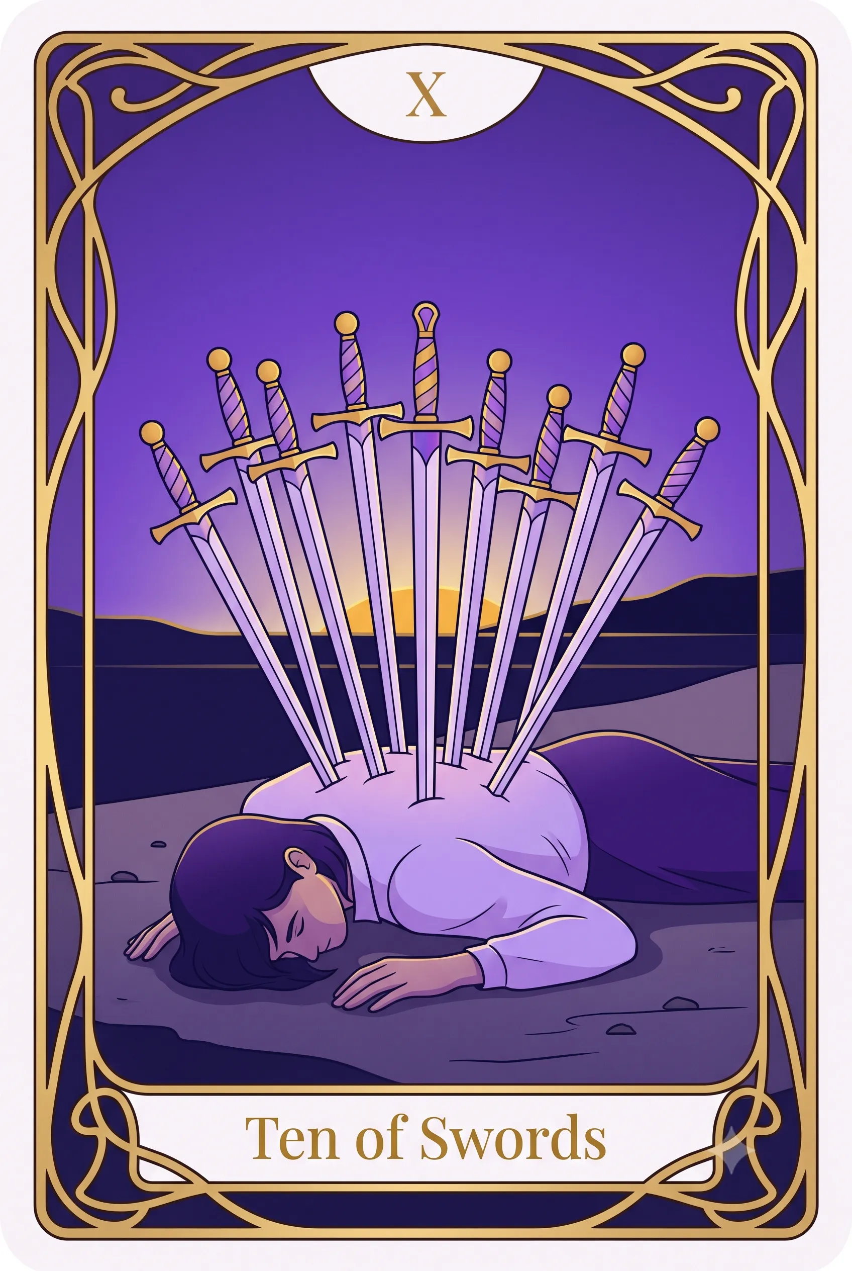 소드 10 (Ten of Swords) 타로 카드