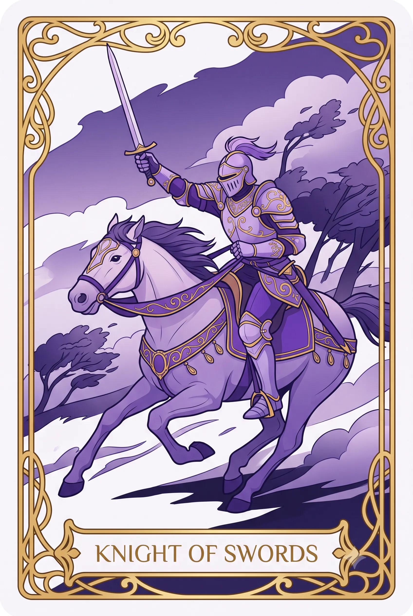 소드 기사 (Knight of Swords) 타로 카드
