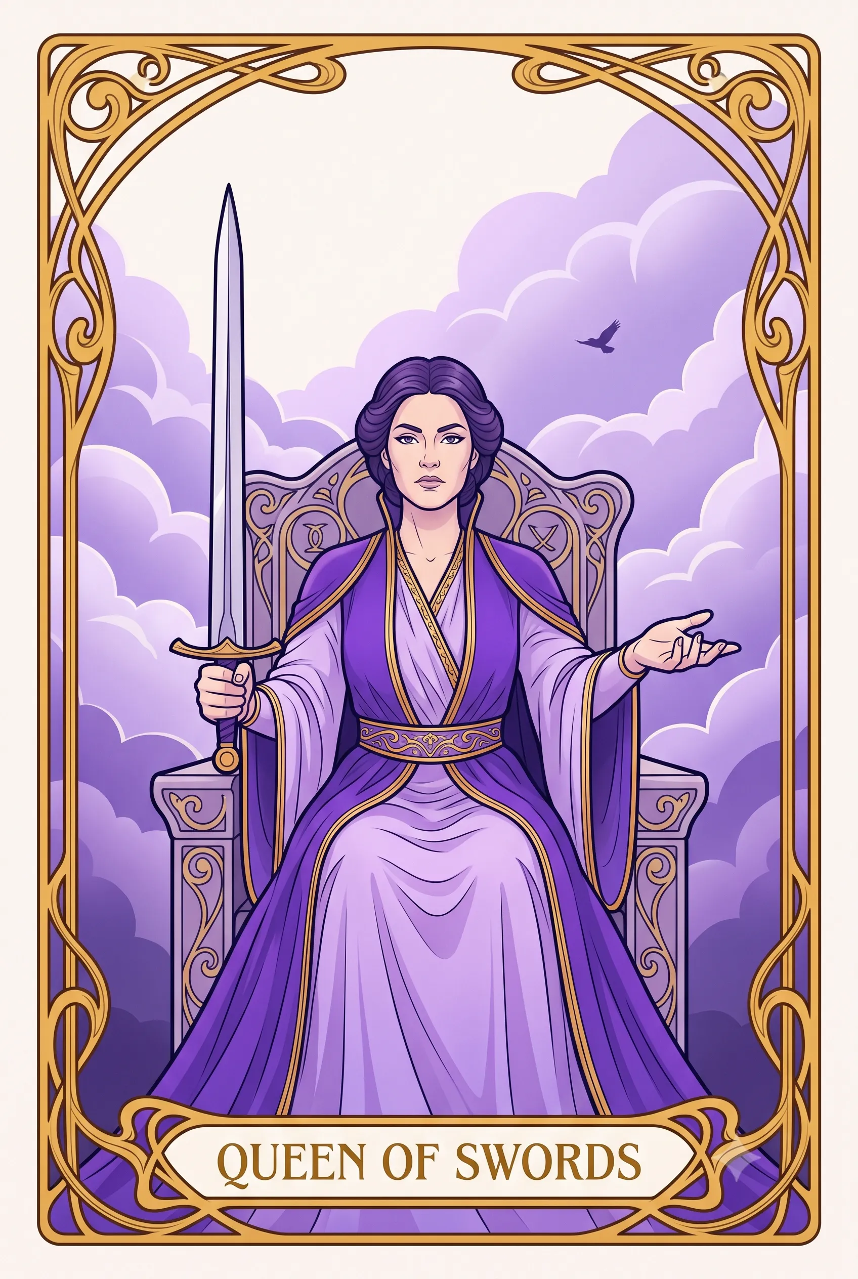 소드 여왕 (Queen of Swords) 타로 카드
