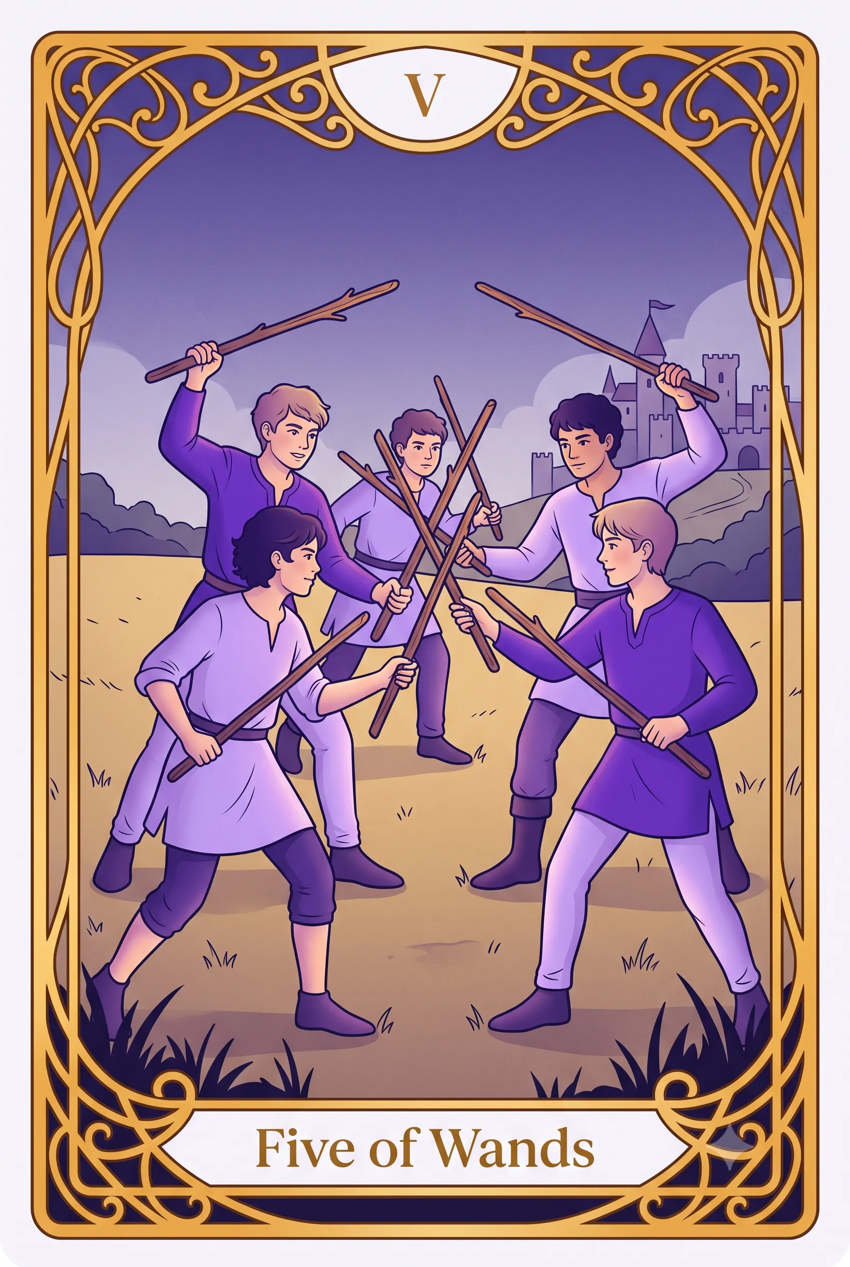완드 5 (Five of Wands) 타로 카드