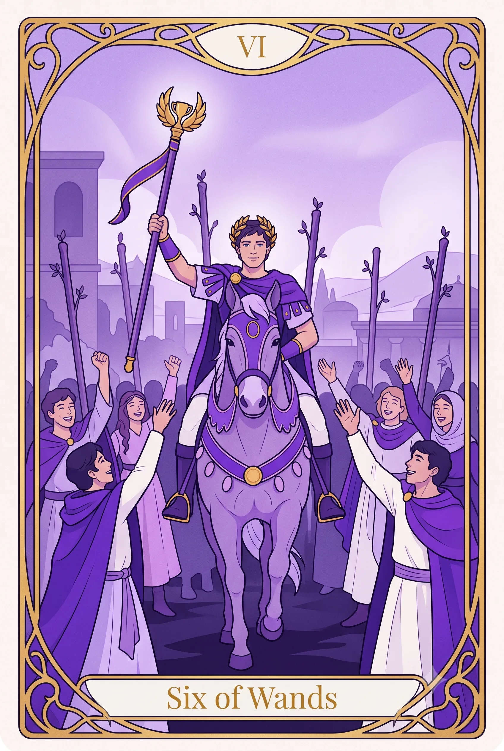 완드 6 (Six of Wands) 타로 카드