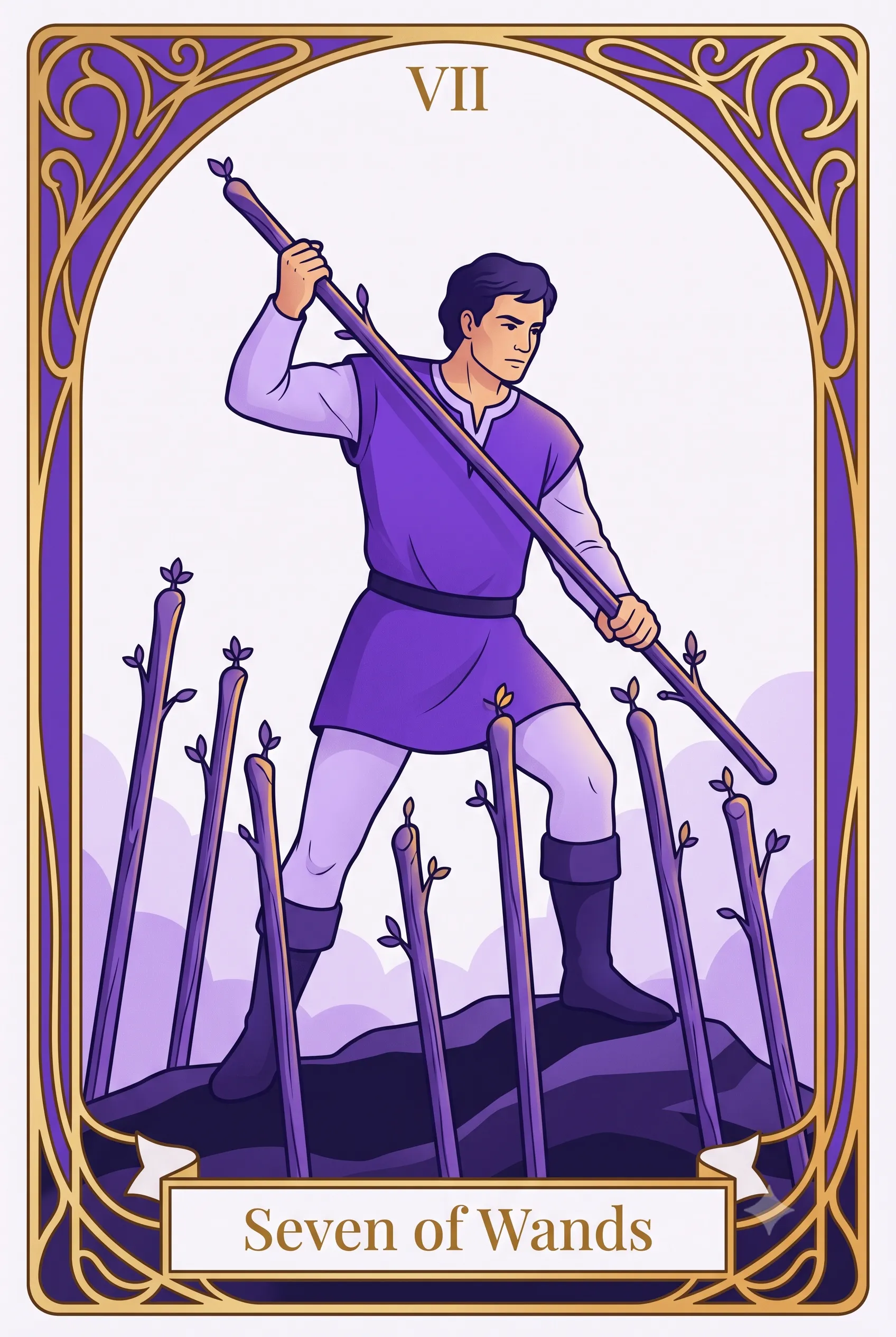 완드 7 (Seven of Wands) 타로 카드