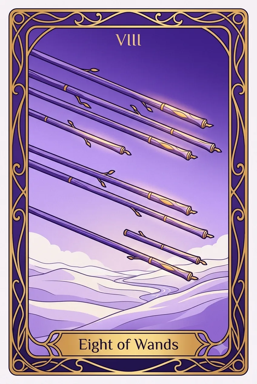 완드 8 (Eight of Wands) 타로 카드