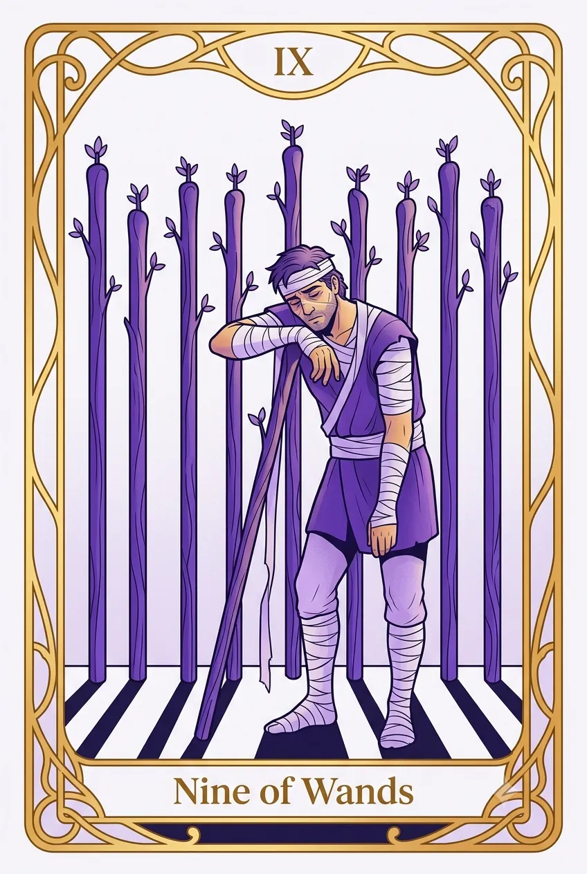 완드 9 (Nine of Wands) 타로 카드