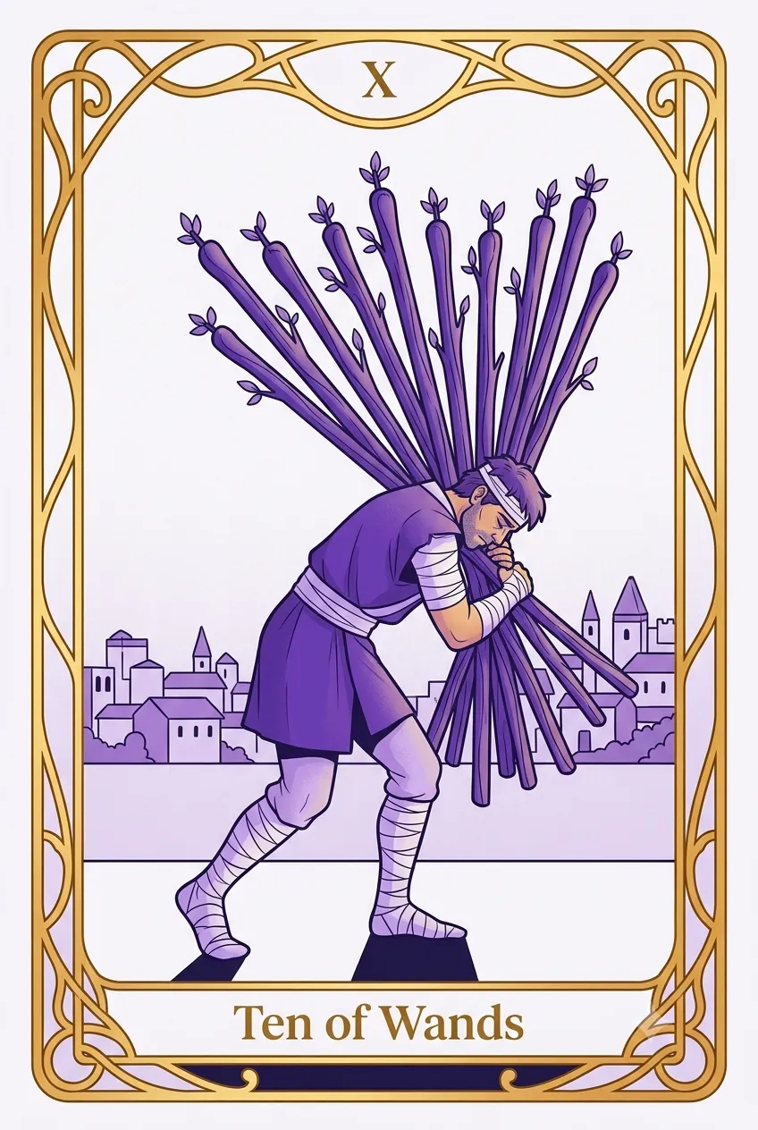완드 10 (Ten of Wands) 타로 카드