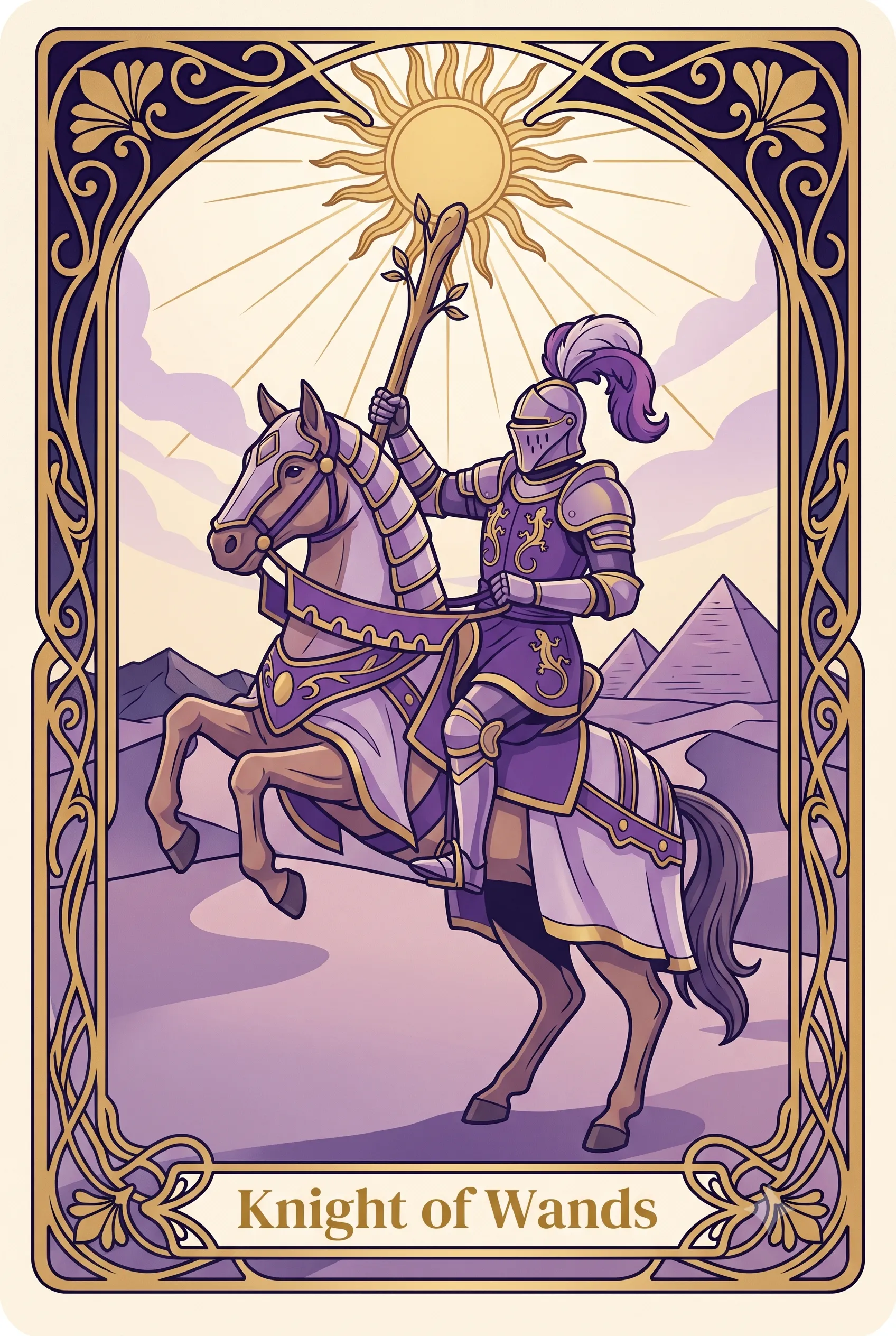 완드 기사 (Knight of Wands) 타로 카드
