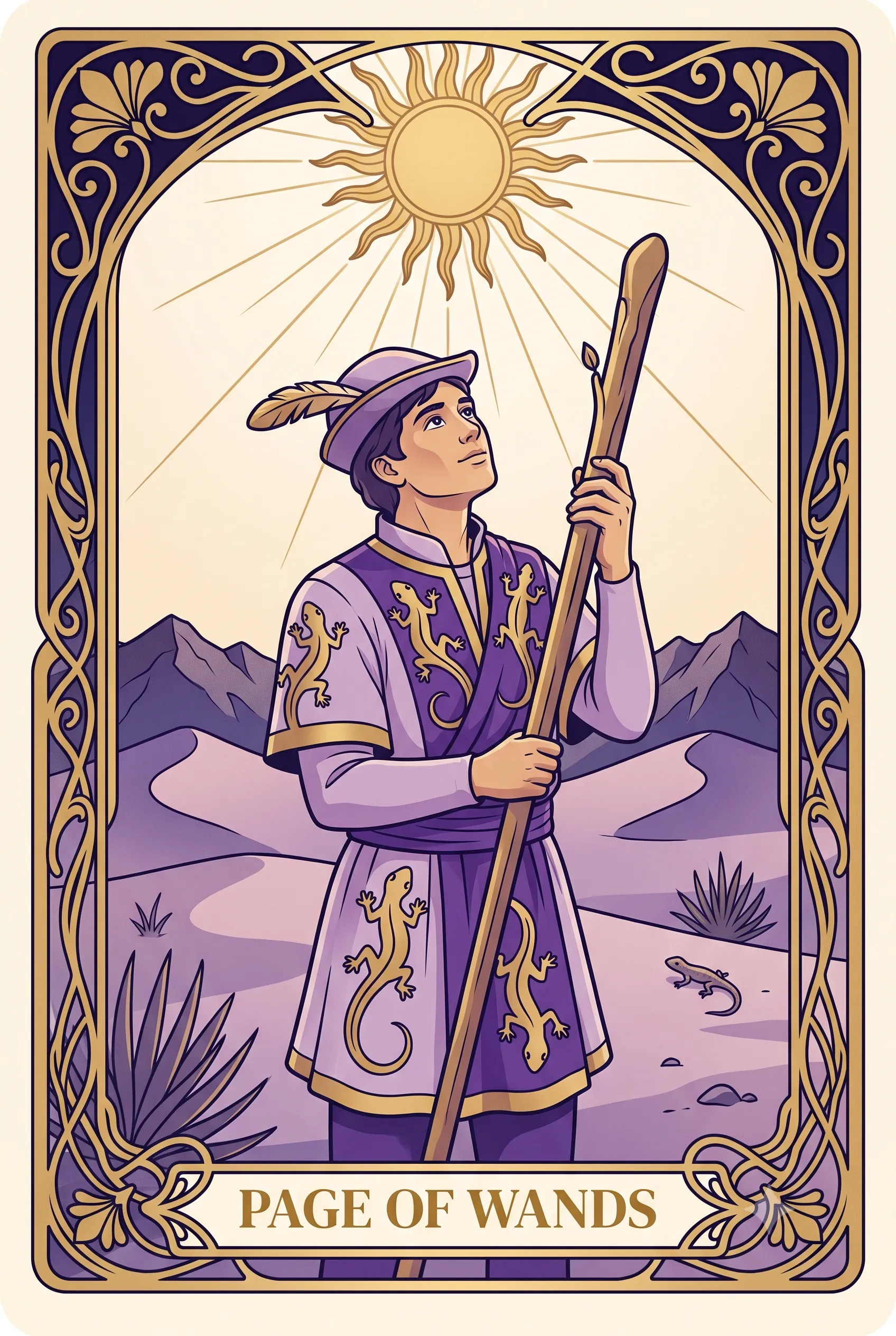 완드 페이지 (Page of Wands) 타로 카드
