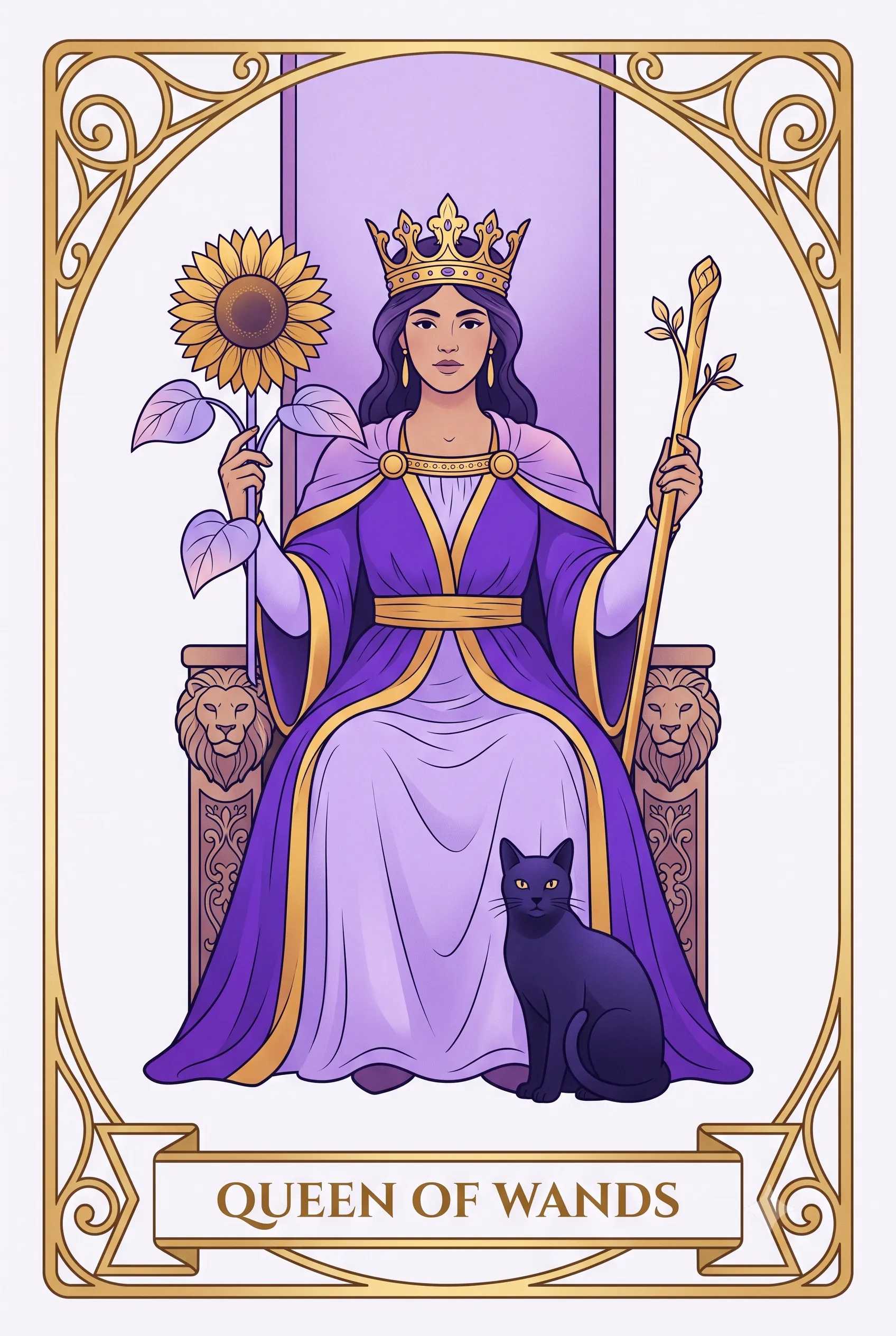 완드 여왕 (Queen of Wands) 타로 카드